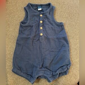 Blue Sleeveless Baby Romper